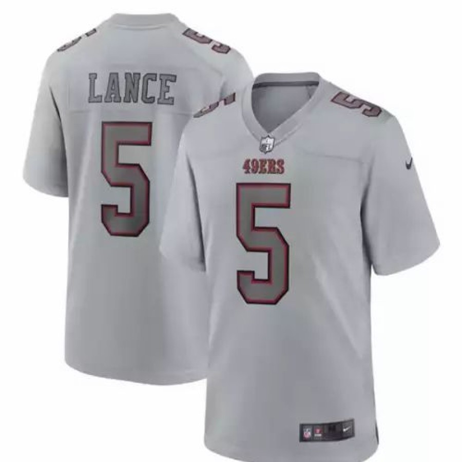 Nfl Jerseys * | Nike San Francisco 49Ers Trey Lance #5 Atmosphere Jersey Grey Heather