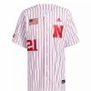 College Jerseys * | Adidas Nebraska Cornhuskers Pinstripe Baseball Jersey White