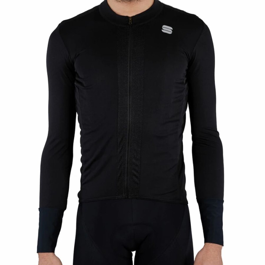 Bike * | Sportful Strike Long Sleeve Cycling Jersey Black White