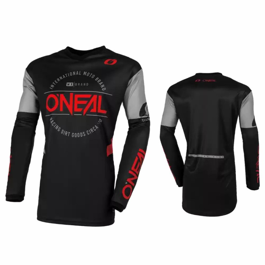 Men'S * | O'Neal O'Neal Element Brand V.23 Mens Motocross Black/Red Jersey