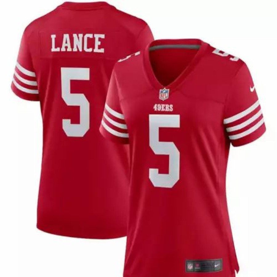 Nfl Jerseys * | Nike Women'S San Francisco 49Ers Trey Lance #5 Game Jersey Red