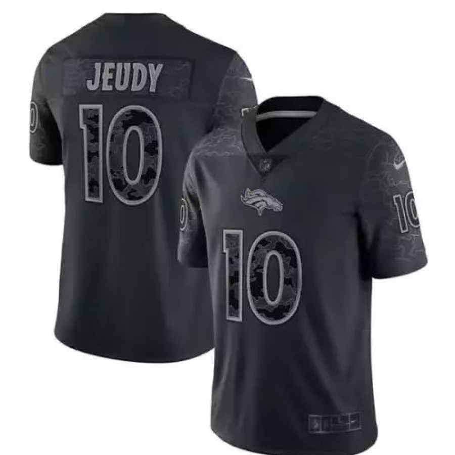 Nfl Jerseys * | Nike Denver Broncos Jerry Jeudy #10 Reflect Jersey Black