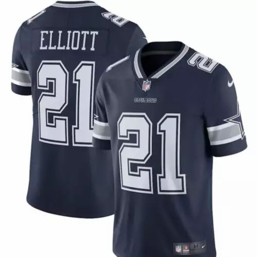 Nfl Jerseys * | Nike Dallas Cowboys Ezekiel Elliott #21 Limited Jersey Navy