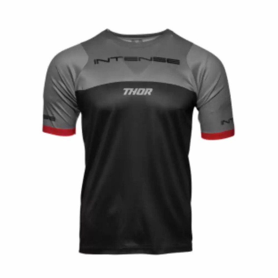 Men'S * | Thor Mx T21 Intense Assist Mens Motocross Short Sleeve Jersey Black/Gray