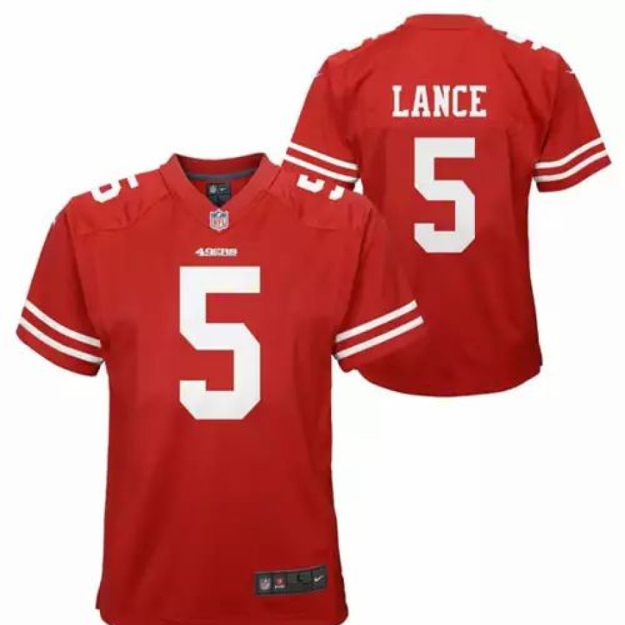 Nfl Jerseys * | Nike Kids' San Francisco 49Ers Trey Lance #5 Home Jersey Red