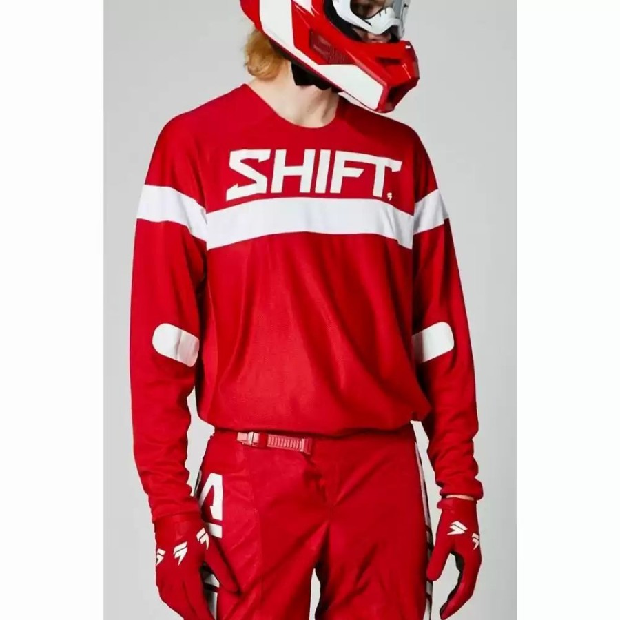 Men'S * | Shift Mx21 White Label Haut Mens Motocross Jersey Red