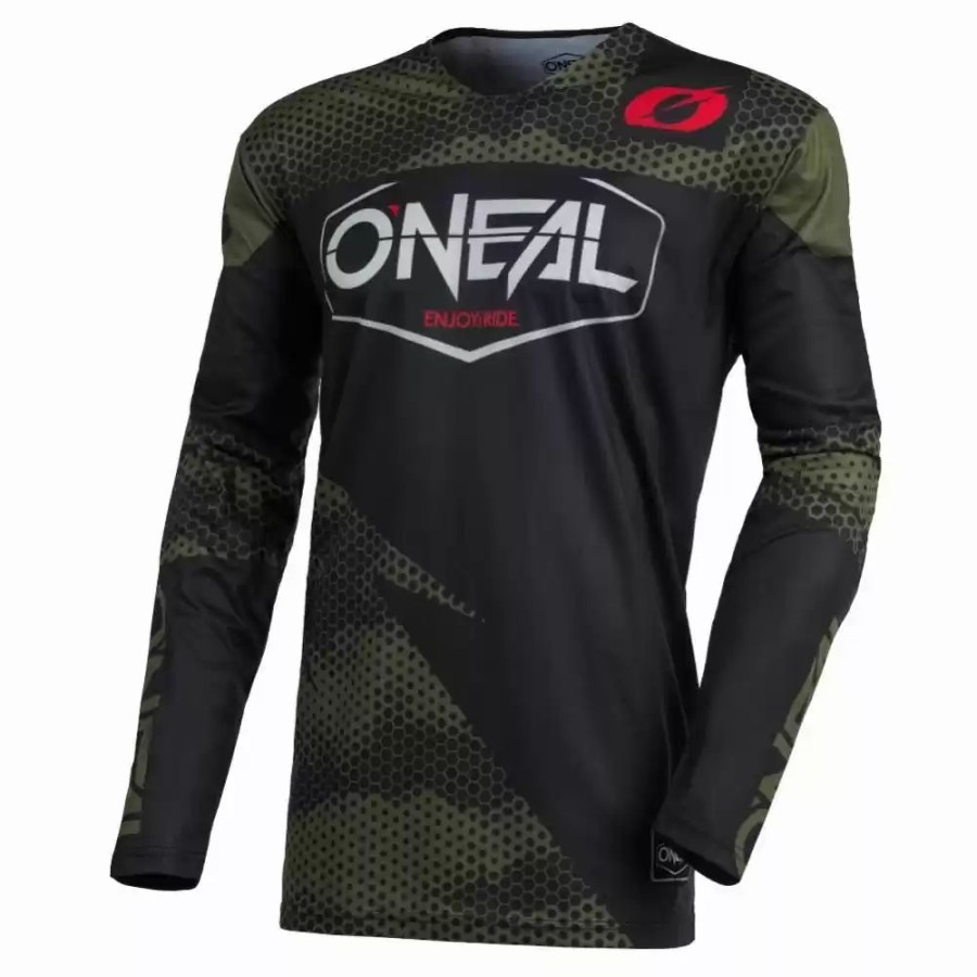 Men'S * | O'Neal E21 Mayhem Covert Mens Motocross Jersey Charcoal/Neon