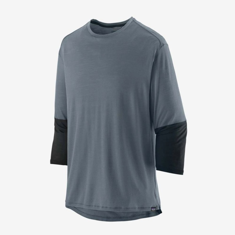 Bike * | Patagonia Merino 3/4 Sleeve Bike Jersey Plume Grey