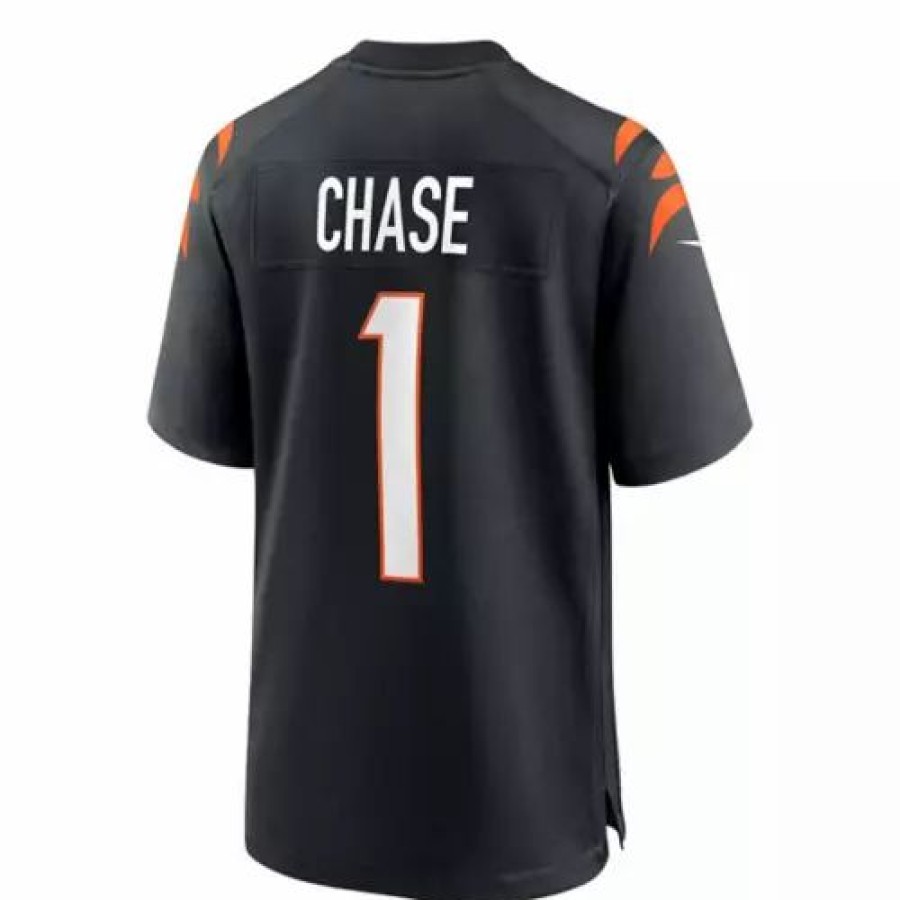 Nfl Jerseys * | Nike Cincinnati Bengals Ja'Marr Chase #1 Game Jersey Black