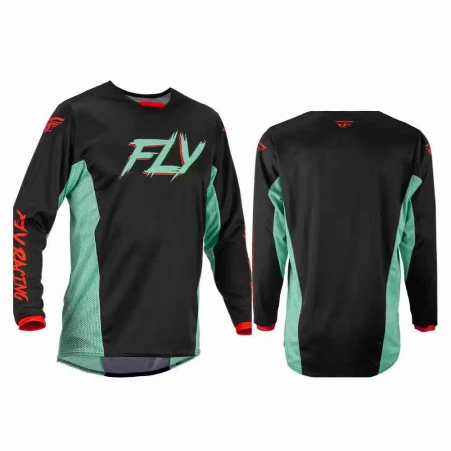 Men'S * | Fly Racing Kinetic S.E Rave Mens Motocross Jersey Black/Mint/Red