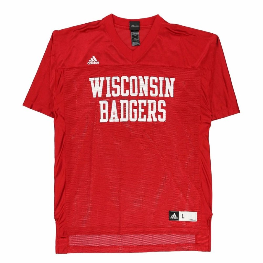 Men'S Vintage * | Vintage Wisconsin Badgers Adidas Jersey Large Red Polyester