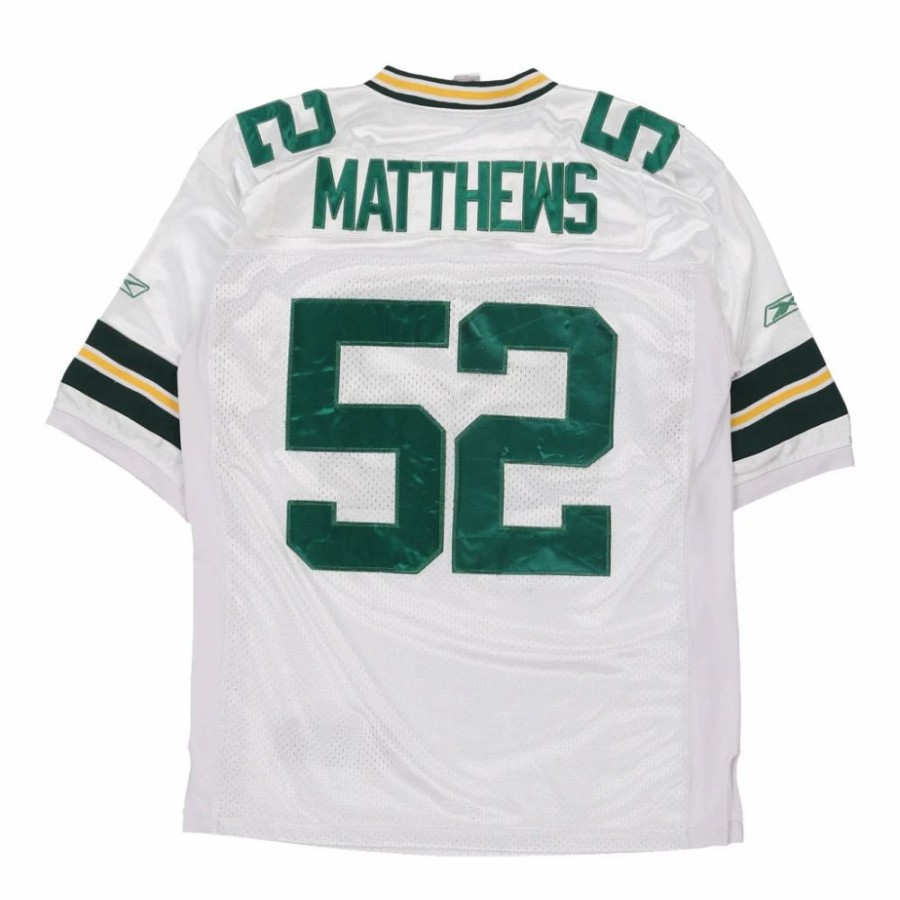 Men'S Vintage * | Vintage Green Bay Packers Reebok Jersey Medium White Polyester