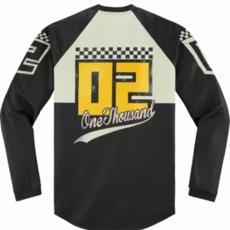 Men'S * | Icon Slabtown Mens Black/Yellow Motocross Jersey