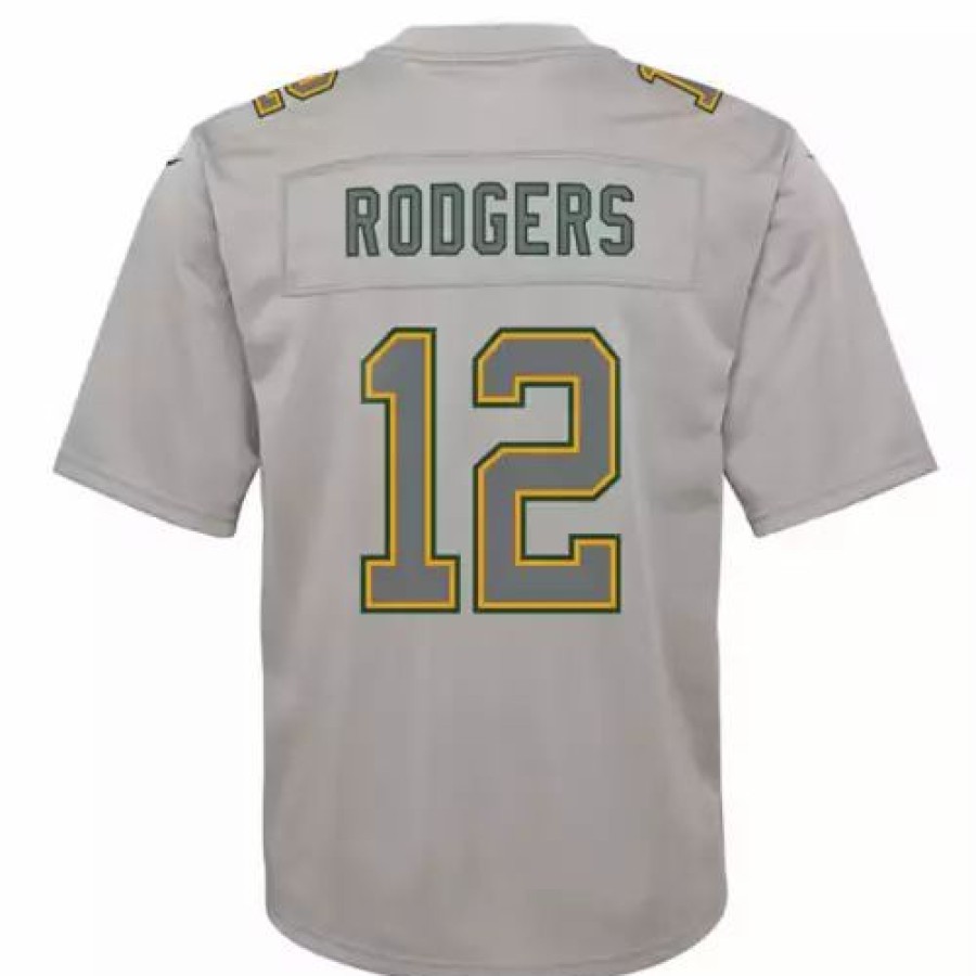 Nfl Jerseys * | Nike Kids' Green Bay Packers Aaron Rodgers #12 Atmosphere Jersey Grey Heather