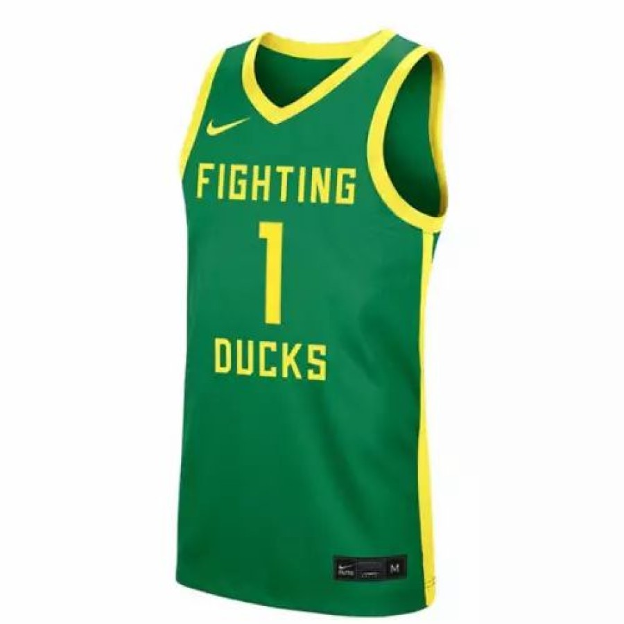 College Jerseys * | Nike Oregon Ducks #1 Replica Basketball Jersey Apple Green