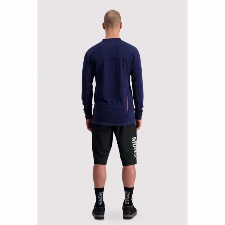 Bike * | Mons Royale Mens Redwood Vls Jersey Navy/Grey Marl