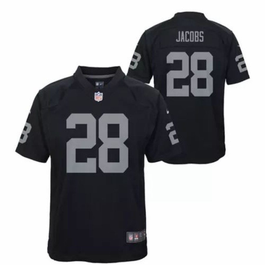 Nfl Jerseys * | Nike Kids' Las Vegas Raiders Josh Jacobs #28 Game Jersey Black