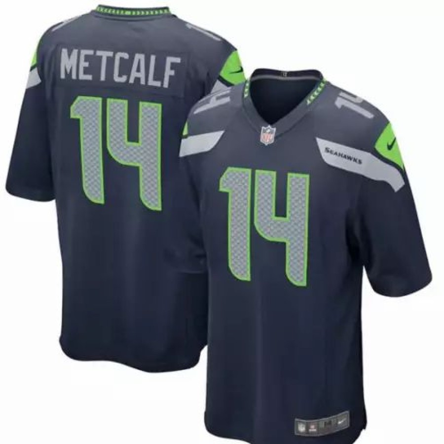 Nfl Jerseys * | Nike Seattle Seahawks Dk Metcalf #14 Game Jersey Navy