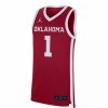 College Jerseys * | Nike Oklahoma Sooners #1 Replica Basketball Jersey Crimson