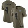 Nfl Jerseys * | Nike Kids' Dallas Cowboys Dak Prescott #4 2022 Salute To Service Jersey Olive