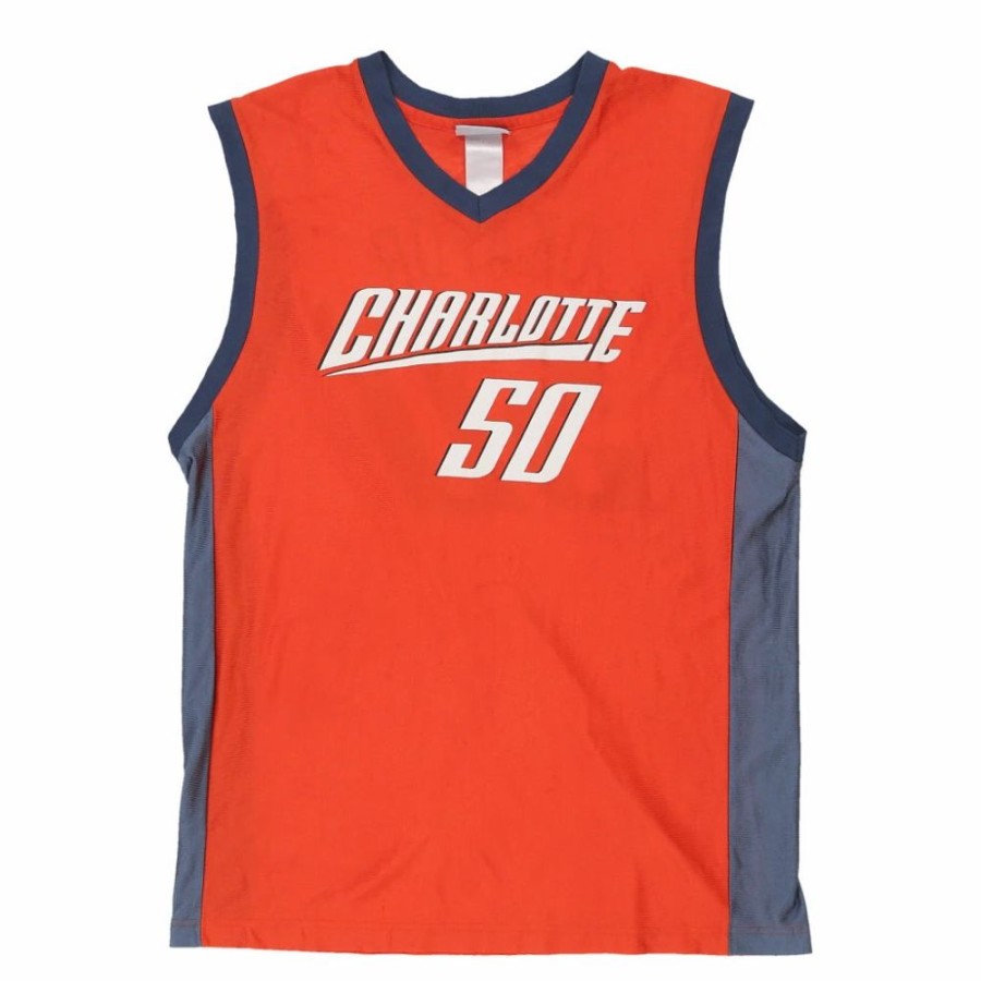 Men'S Vintage * | Vintage Charlotte 50 Nba Jersey Large Orange Polyester