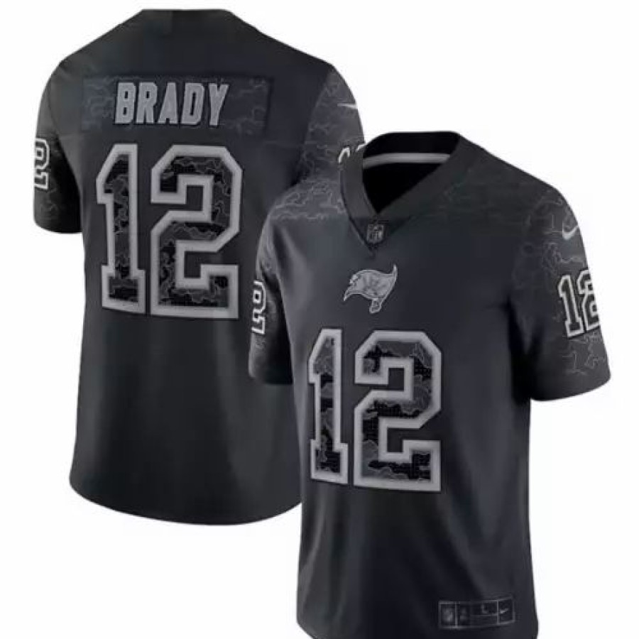 Nfl Jerseys * | Nike Tampa Bay Buccaneers Tom Brady #12 Reflect Jersey Black