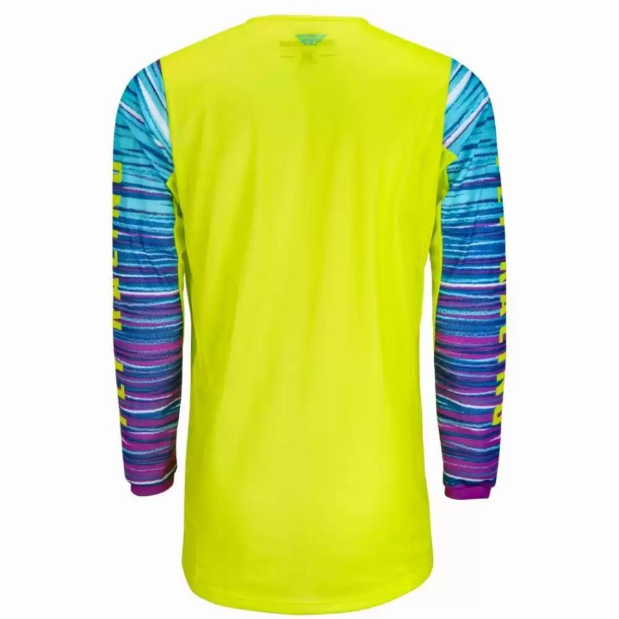 Men'S * | Fly Racing Kinetic Mens Mesh Le Hi-Vis/Blue/Magenta Motocross Jersey