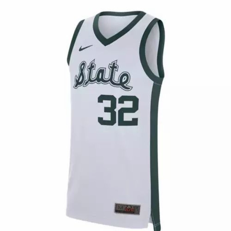 College Jerseys * | Nike Michigan State Spartans Retro Basketball Jersey White