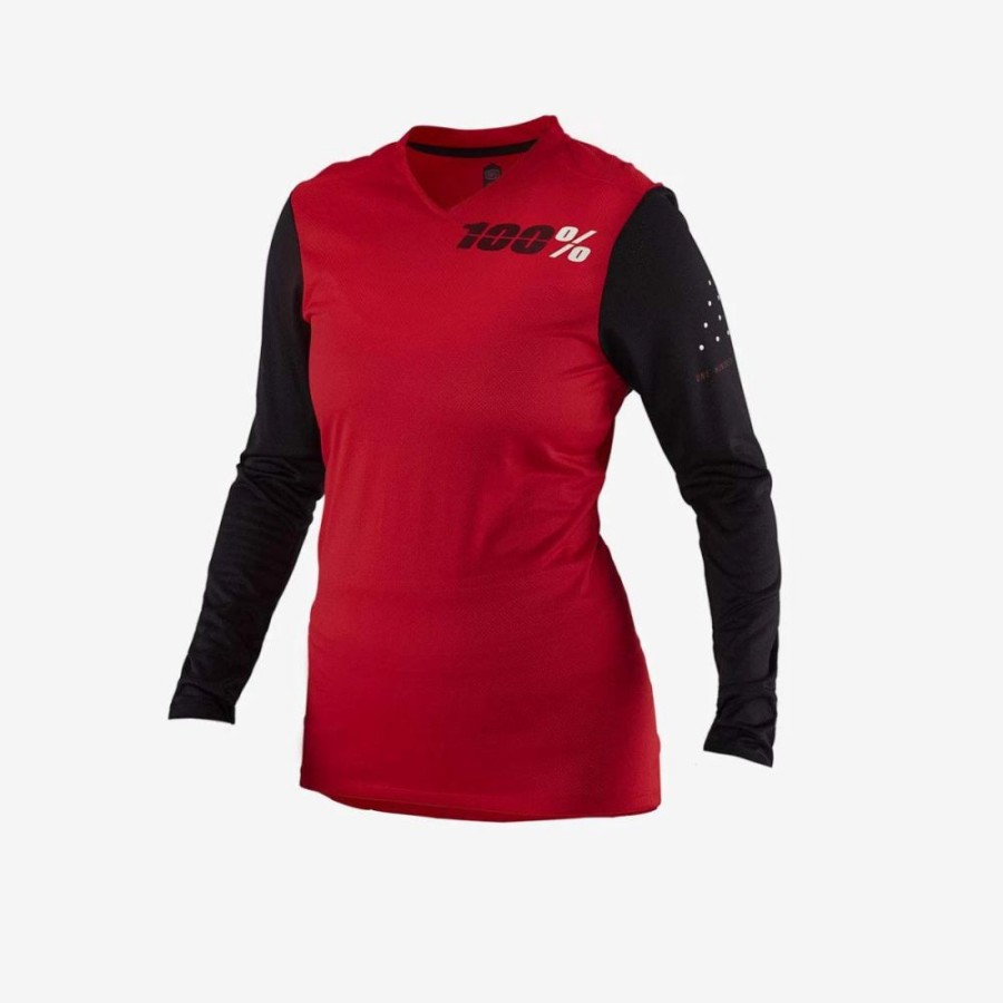 Bike * | 100% Ridecamp Women'S Mtb Long Sleeve Jersey Red