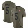 Nfl Jerseys * | Nike San Francisco 49Ers Trey Lance #5 2022 Salute To Service Jersey Olive