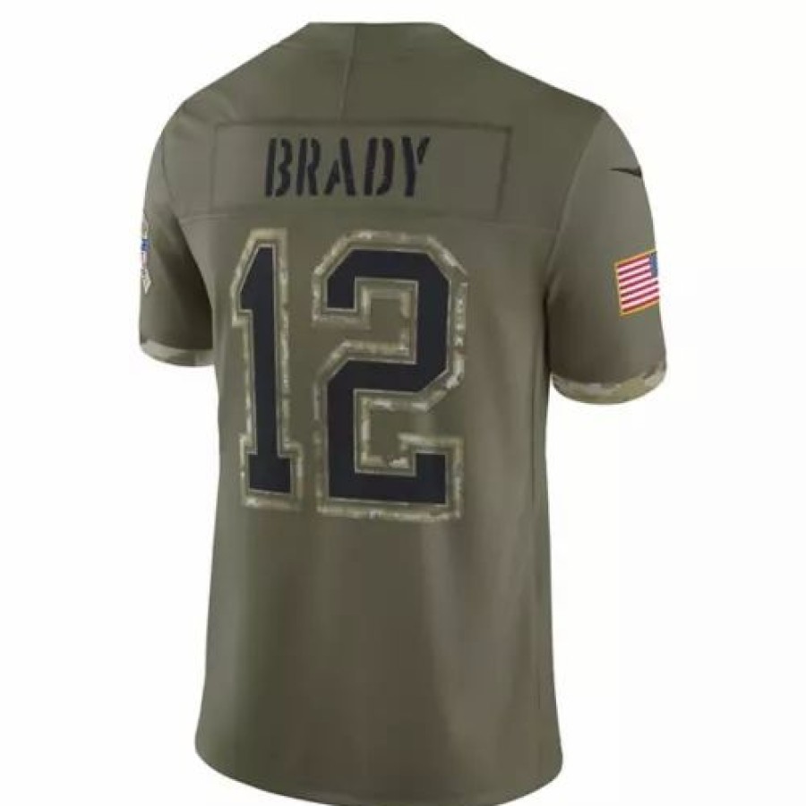 Nfl Jerseys * | Nike Tampa Bay Buccaneers Tom Brady #12 2022 Salute To Service Jersey Olive