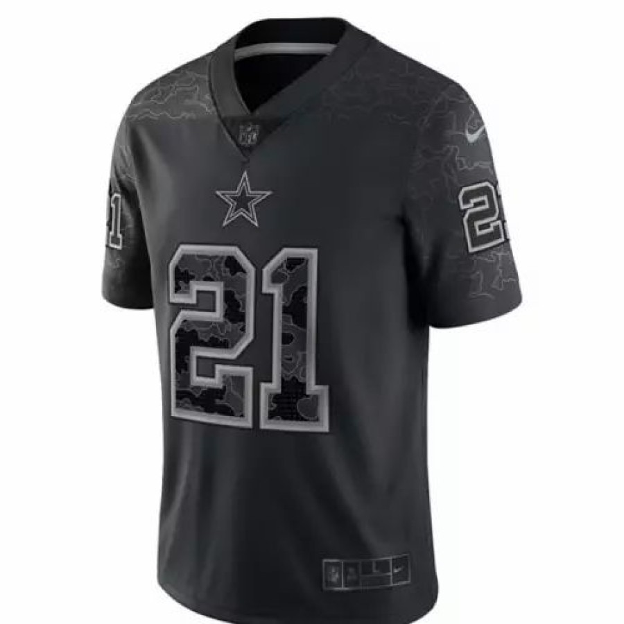 Nfl Jerseys * | Nike Dallas Cowboys Ezekiel Elliott #21 Reflect Jersey Black