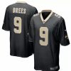 Nfl Jerseys * | Nike New Orleans Saints Drew Brees #9 Game Jersey Black