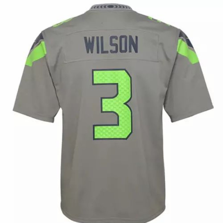 Nfl Jerseys * | Nike Kids' Seattle Seahawks Russell Wilson #3 Invert Jersey Grey Heather