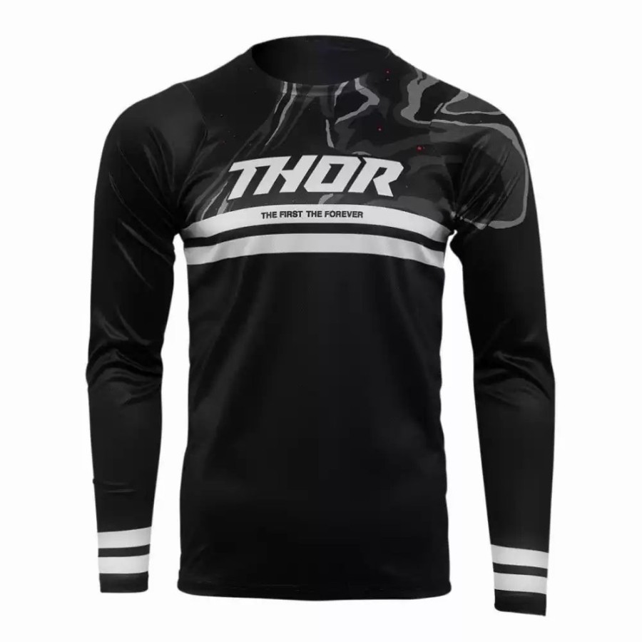 Men'S * | Thor Mens Assist Long Sleeve Banger Black/Charcoal Jersey