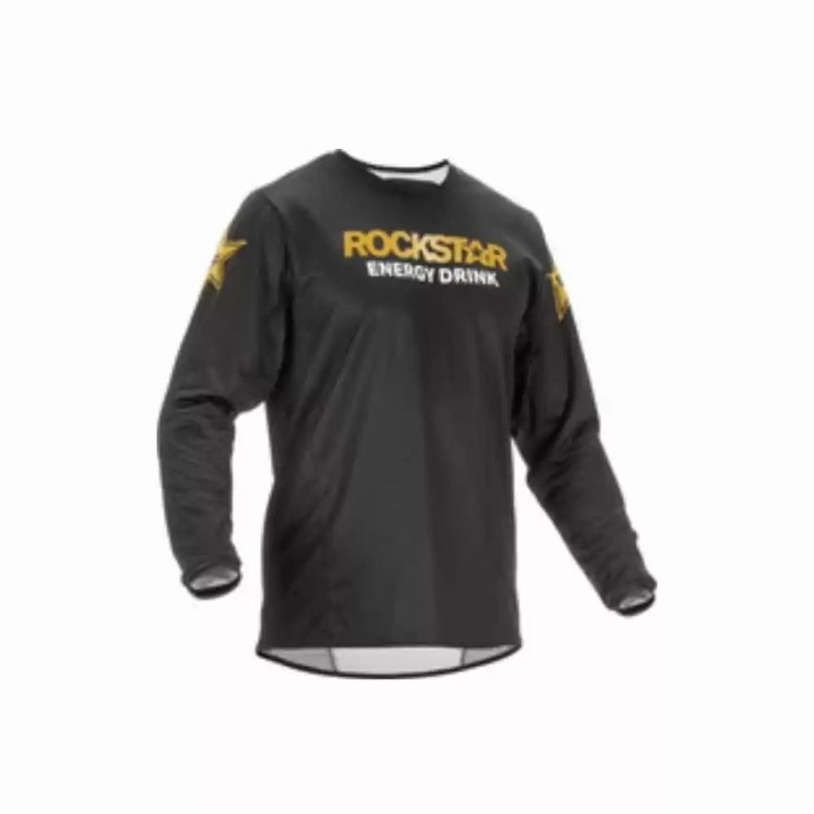 Men'S * | Fly Racing Kinetic Wave Mens Rockstar Black/Gold Jersey