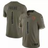 Nfl Jerseys * | Nike Chicago Bears Justin Fields #1 2022 Salute To Service Jersey Olive