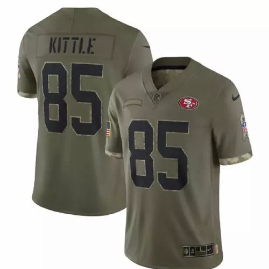 Nfl Jerseys * | Nike San Francisco 49Ers George Kittle #85 2022 Salute To Service Jersey Olive