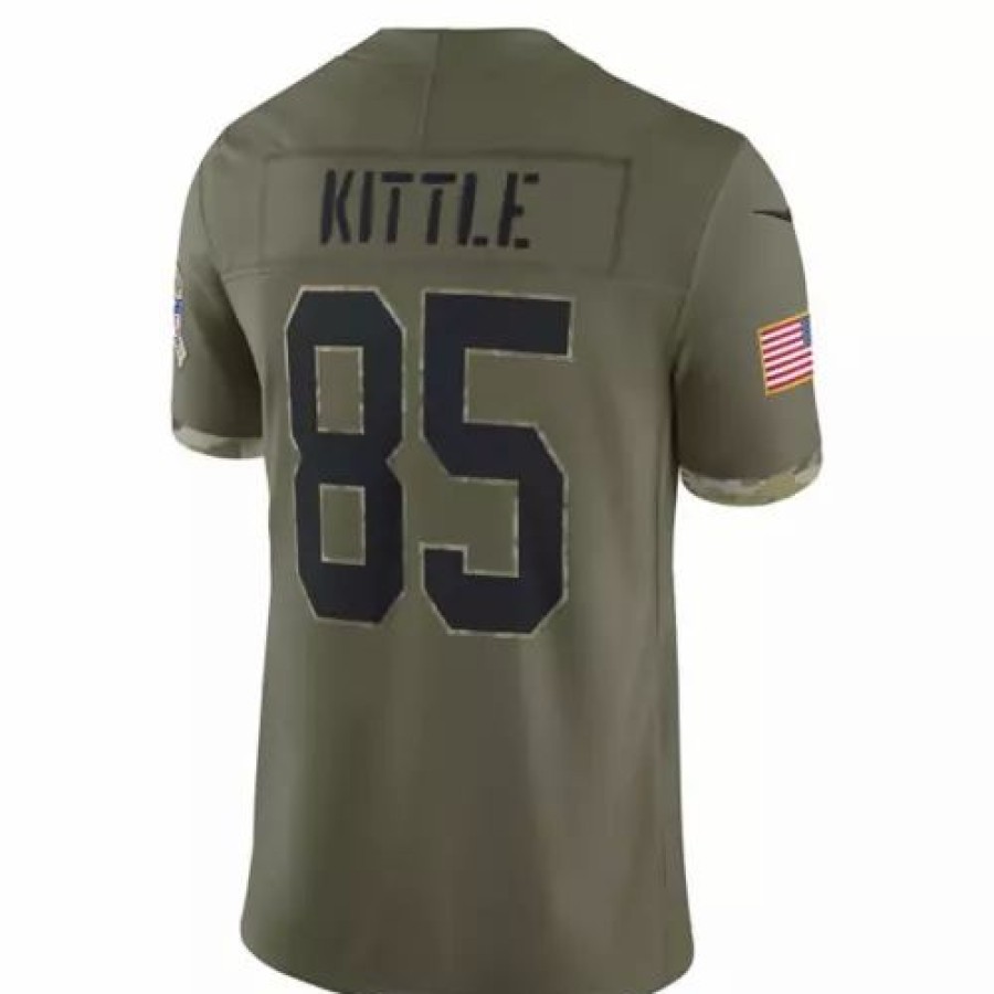 Nfl Jerseys * | Nike San Francisco 49Ers George Kittle #85 2022 Salute To Service Jersey Olive