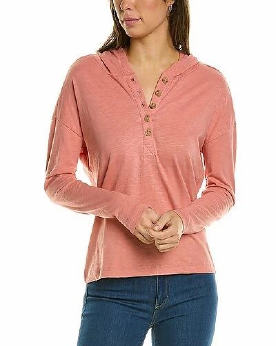 Clothing * | Gauze Jersey Henley Hoodie Women