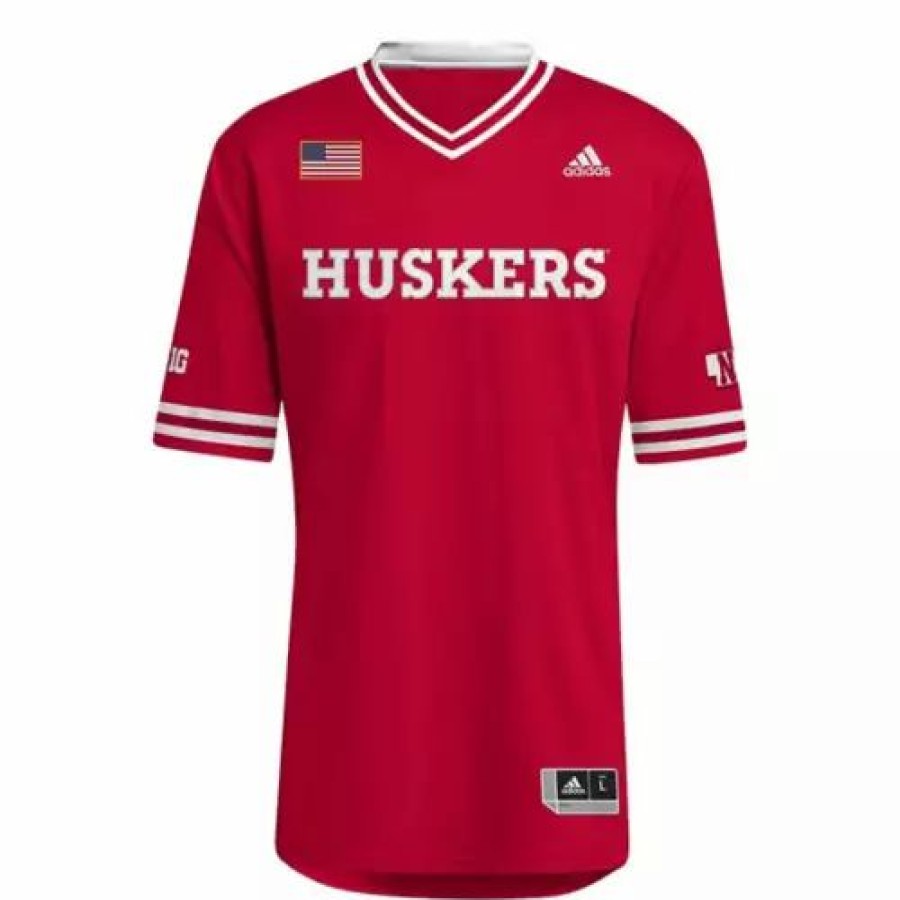 College Jerseys * | Adidas Nebraska Cornhuskers Replica Baseball Jersey Red