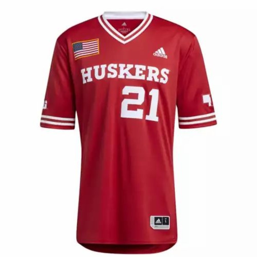 College Jerseys * | Adidas Nebraska Cornhuskers Replica Baseball Jersey Red