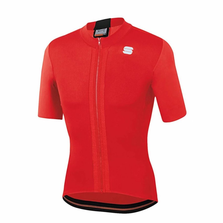 Bike * | Sportful Strike Short Sleeve Cycling Jersey Red Black