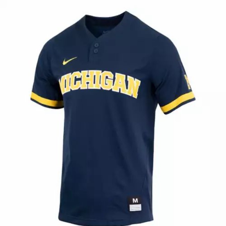 College Jerseys * | Nike Michigan Wolverines Replica Baseball Jersey Navy