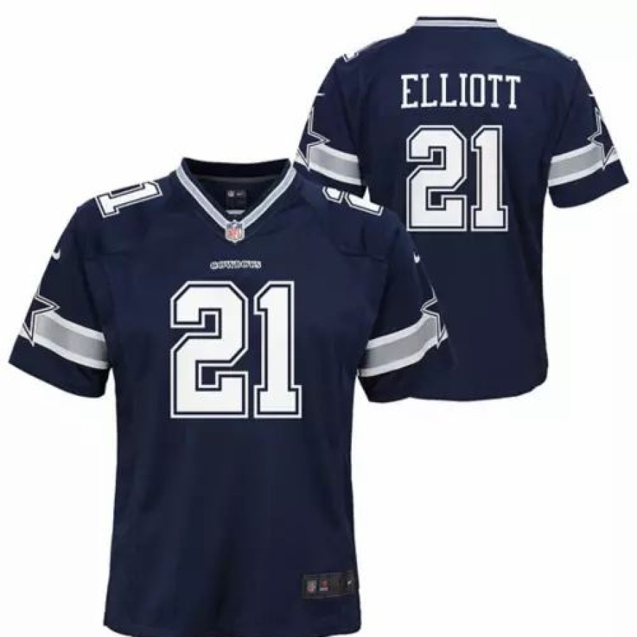 Nfl Jerseys * | Nike Kids' Dallas Cowboys Ezekiel Elliott #21 Game Jersey Navy