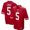 Nfl Jerseys * | Nike San Francisco 49Ers Trey Lance #5 Game Jersey Red