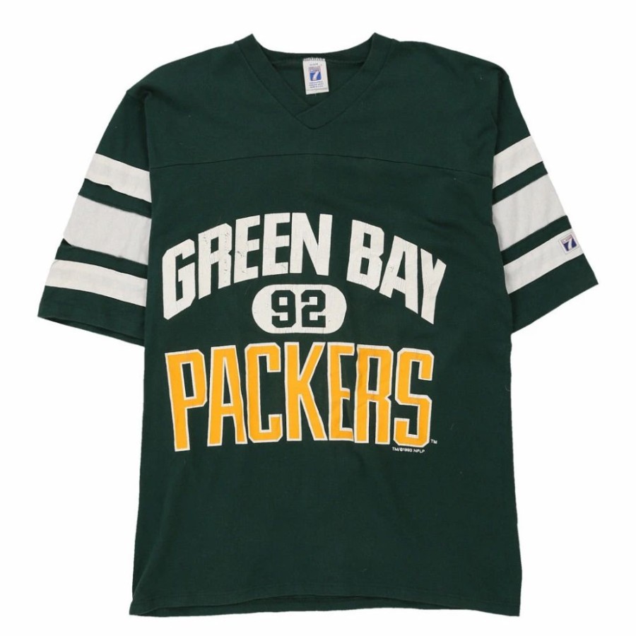 Men'S Vintage * | Vintage Green Bay Packers Logo 7 Jersey Large Green Cotton Blend