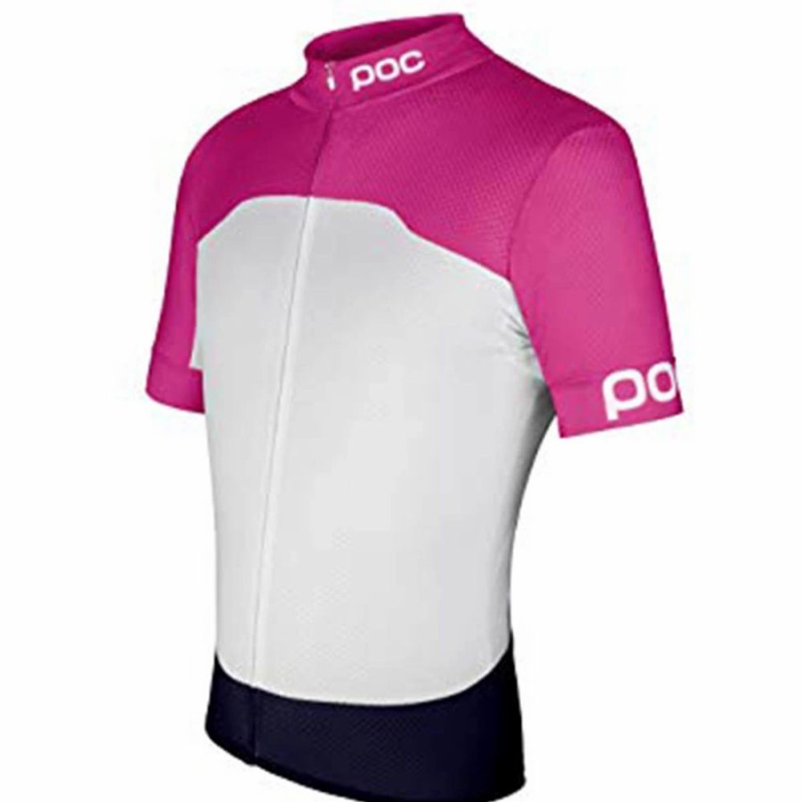 Bike * | Poc Raceday Women'S Climber Jersey Fluorescent Pink/Hydrogen White