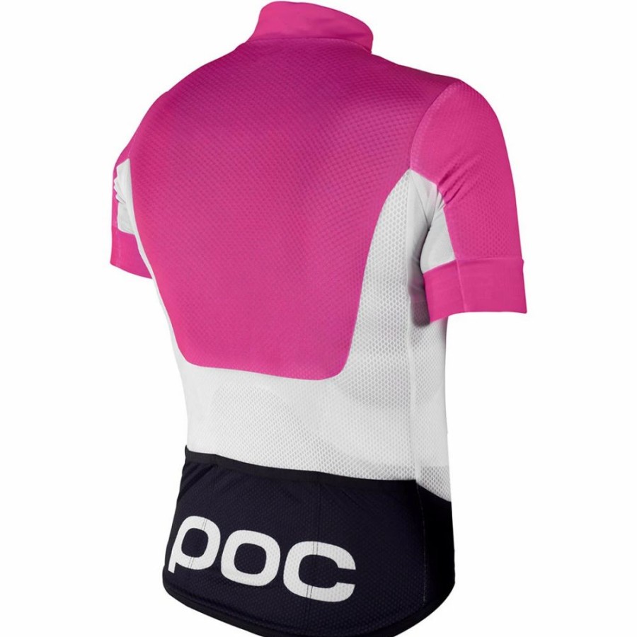 Bike * | Poc Raceday Women'S Climber Jersey Fluorescent Pink/Hydrogen White