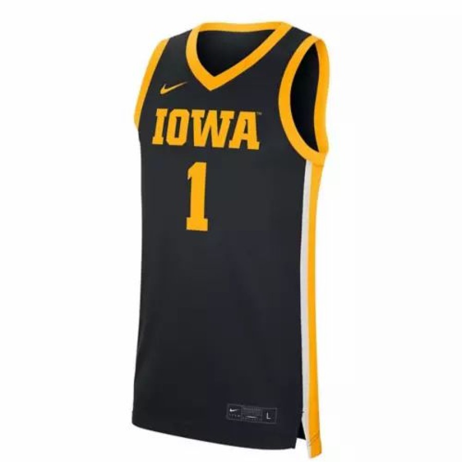 College Jerseys * | Nike Iowa Hawkeyes Replica Basketball Jersey Black/University Gold